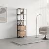 HYLLA BONO - Sonoma ek/svart, Modern, metall/trämaterial (50/180/35cm) - Mömax