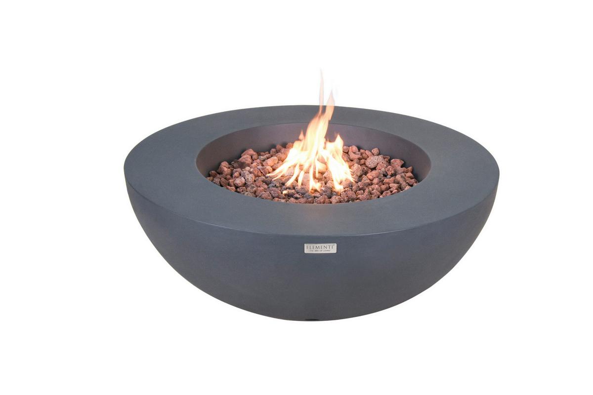 Feuerstelle Lunar Dunkelgrau - Dunkelgrau, MODERN, Stein/Metall (107/40cm) - Gardenson