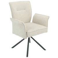 Armlehnstuhl Ellen Giga S Beige - Beige/Schwarz, MODERN, Textil/Metall (65.5/90/60cm) - Premium Living