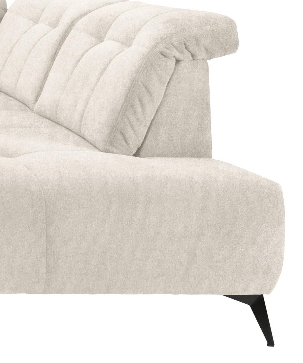 WOHNLANDSCHAFT SANO - Creme/Schwarz, MODERN, Textil/Metall (180/337/200cm) - Livetastic