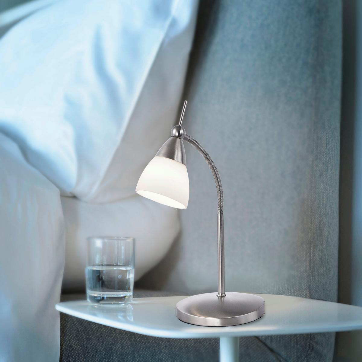 LED-Tischleuchte Pino Dimmbar max. 2,6 Watt - Edelstahlfarben, Basics, Glas/Metall (30/29.5/45cm) - Paul Neuhaus