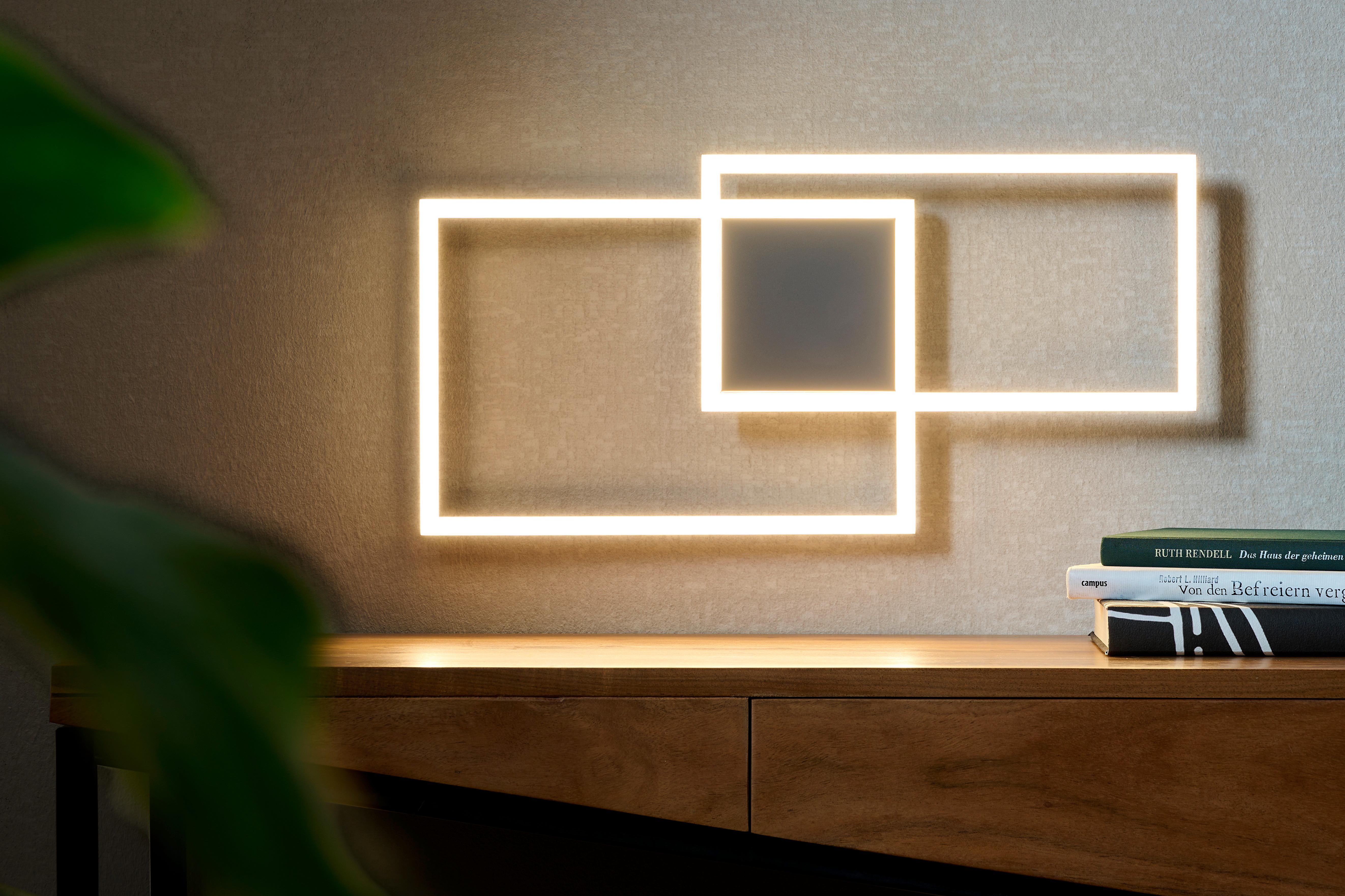 LAMPA SUFITOWA LED PARIS *SBB* - kolor srebrny, Trend, metal (49/24,5/5cm) - Boxxx