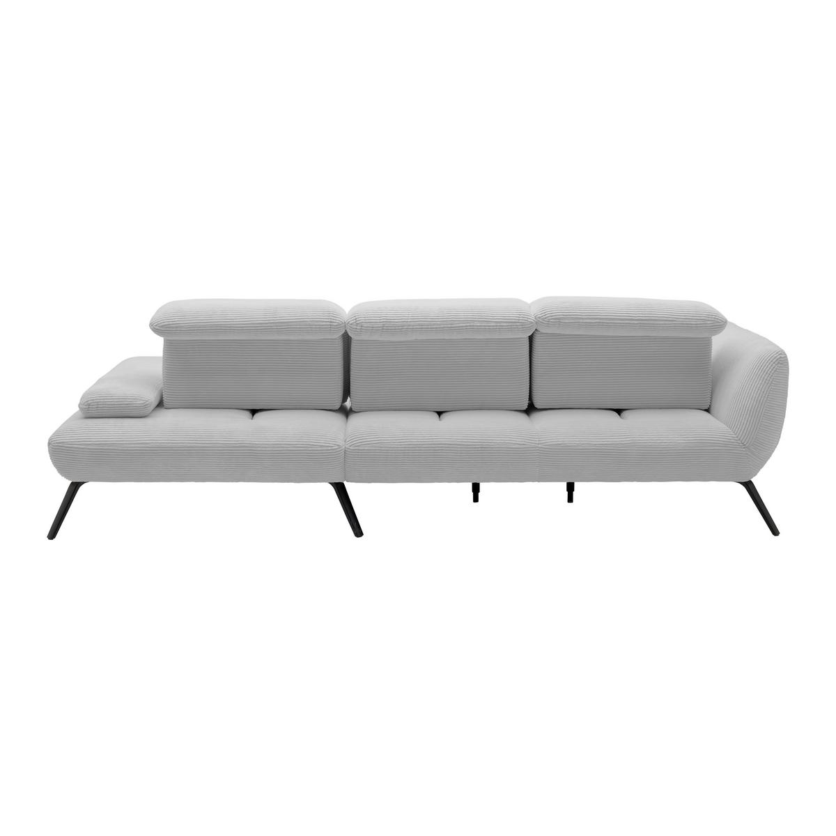 Wohnlandschaft Seattle Hellgrau - Hellgrau/Schwarz, MODERN, Holzwerkstoff/Textil (301/196cm) - Premium Living