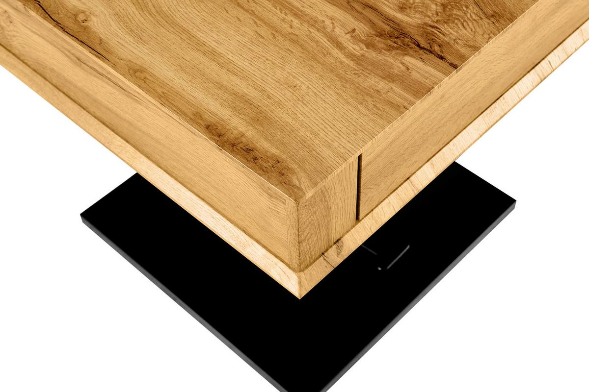 STOLIK KAWOWY RAJANA - kolor dębowy/czarny, Design, materiał drewnopochodny/metal (70/70/46,5-66cm) - Carryhome