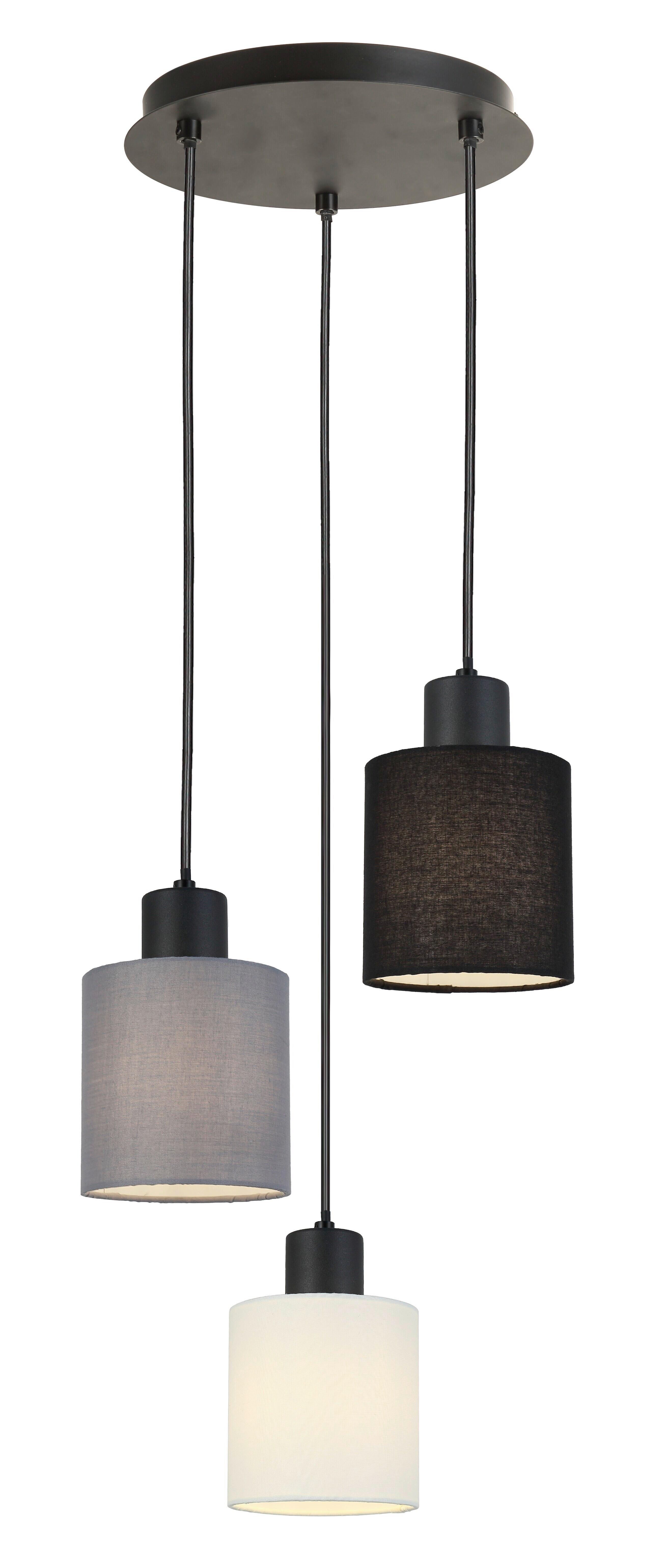 LAMPA WISZĄCA MIA - beżowy/czarny, Trend, metal/tkanina (25,5/120cm) - Novel