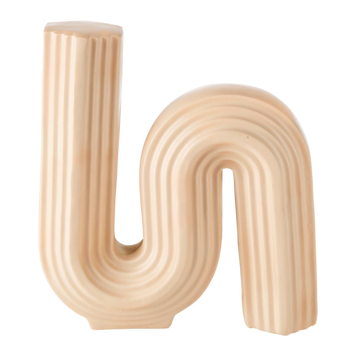 Skulptur Line Beige - Beige, Kunststoff (24/26/7cm) - Modern Living