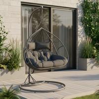 Függőfotel Enea - szürke, Modern, műanyag/textil (133/205/120cm) - Bessagi Garden