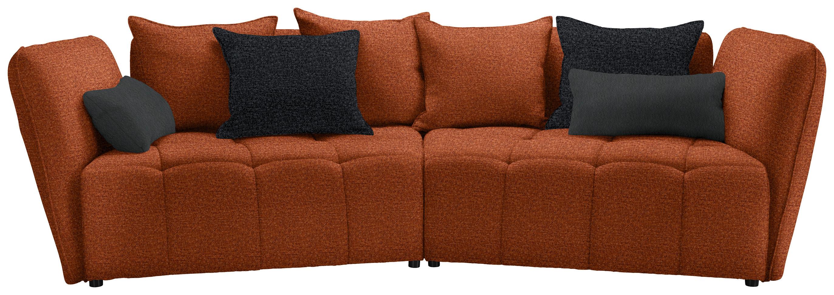 Boxspringsofa Sofi Rostfarben - Dunkelgrau/Rostfarben, MODERN, Textil (294/93/152cm) - Premium Living