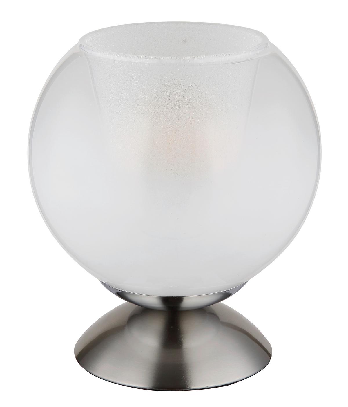 Stolna Svjetiljka Barry - bijela/siva, Basics, staklo/metal (18/19cm) - Globo