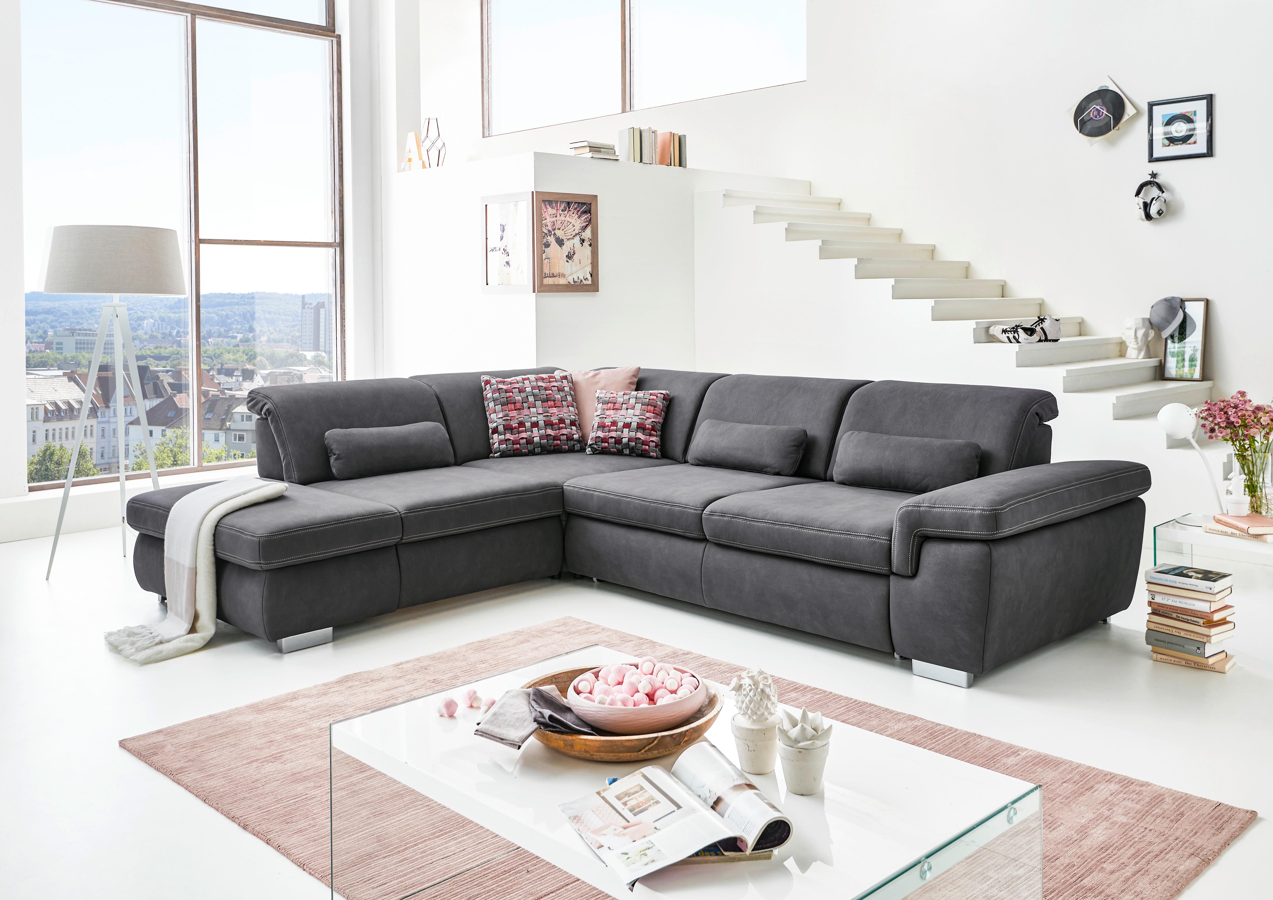 Sedežna Garnitura Antaris Mini Z Relax Funkcijo - siva/bež, Moderno, kovina/tekstil (320/260cm) - Premium Living