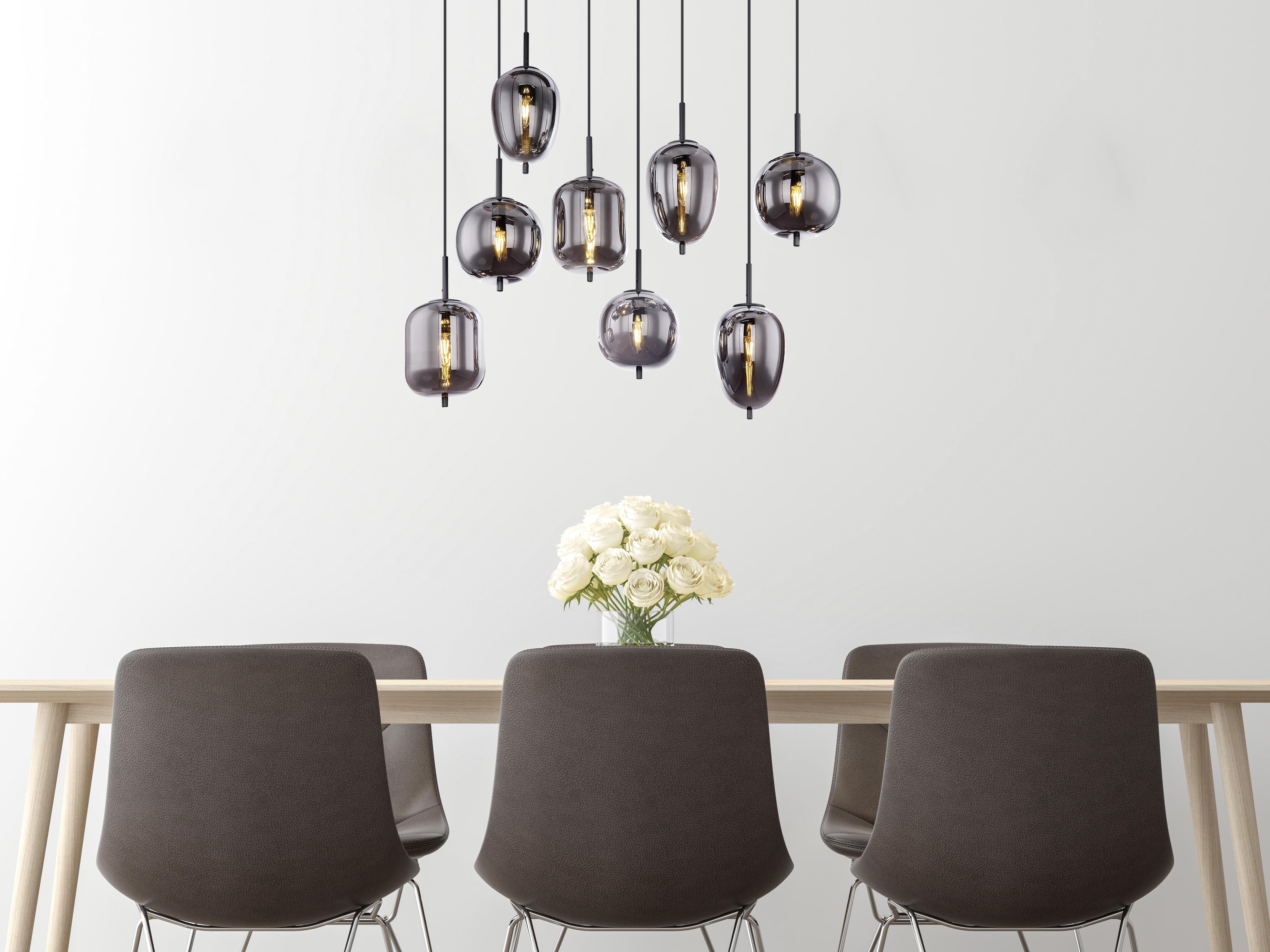 HÄNGELEUCHTE BLACKY - Schwarz, Basics, Glas/Metall (94/34/120cm) - Globo
