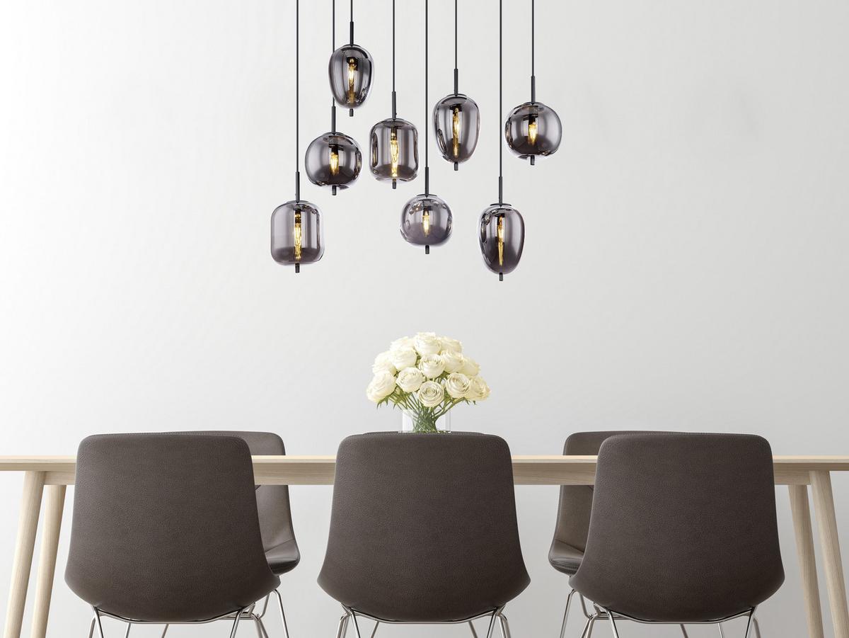 HÄNGELEUCHTE BLACKY - Schwarz, Basics, Glas/Metall (94/34/120cm) - Globo