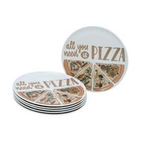 Set Krožnikov Za Pico All You Need Is Pizza, 6-Delni - bela, Trend, keramika (33cm) - Creatable