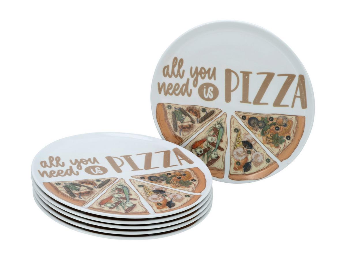 Set Krožnikov Za Pico All You Need Is Pizza, 6-Delni - bela, Trend, keramika (33cm) - Creatable