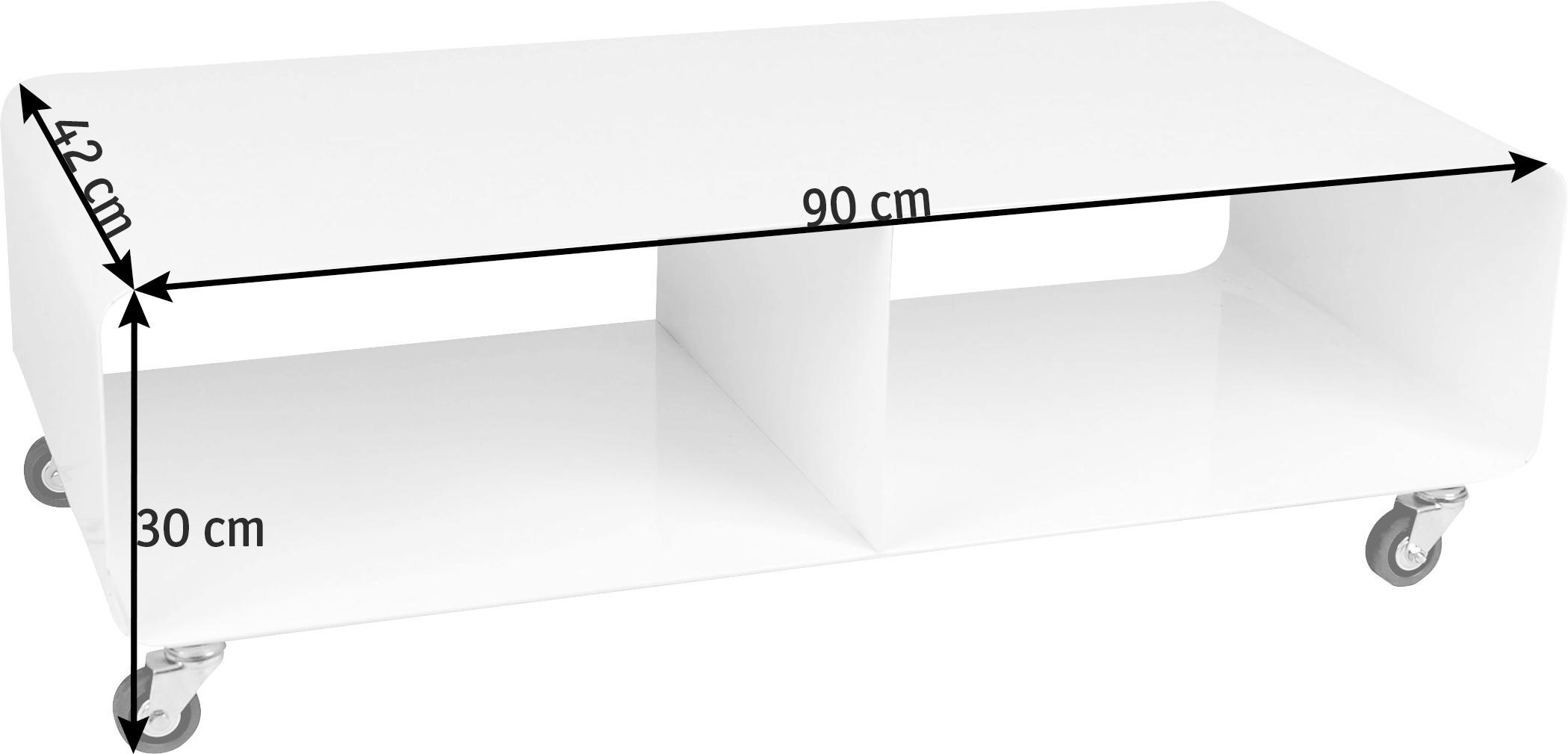SZAFKA RTV LOUNGE M - biały, Design, tworzywo sztuczne/metal (90/30/42cm) - Kare-Design