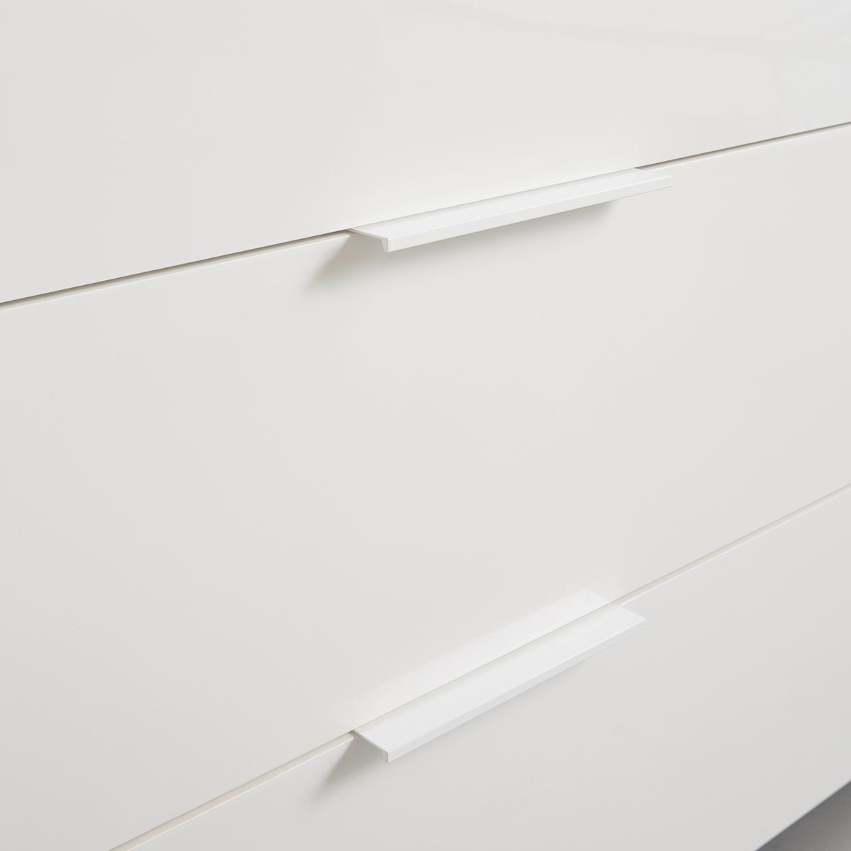 Kommode In Weiss/eiche - Weiss Hochglanz/Weiss, Konventionell, Holzwerkstoff/Metall (110/94/45cm) - Premium Living