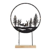 LED-Dekoleuchte Hilda Braun/Schwarz - Schwarz/Braun, Modern, Holz/Metall (30/44/6cm) - Modern Living