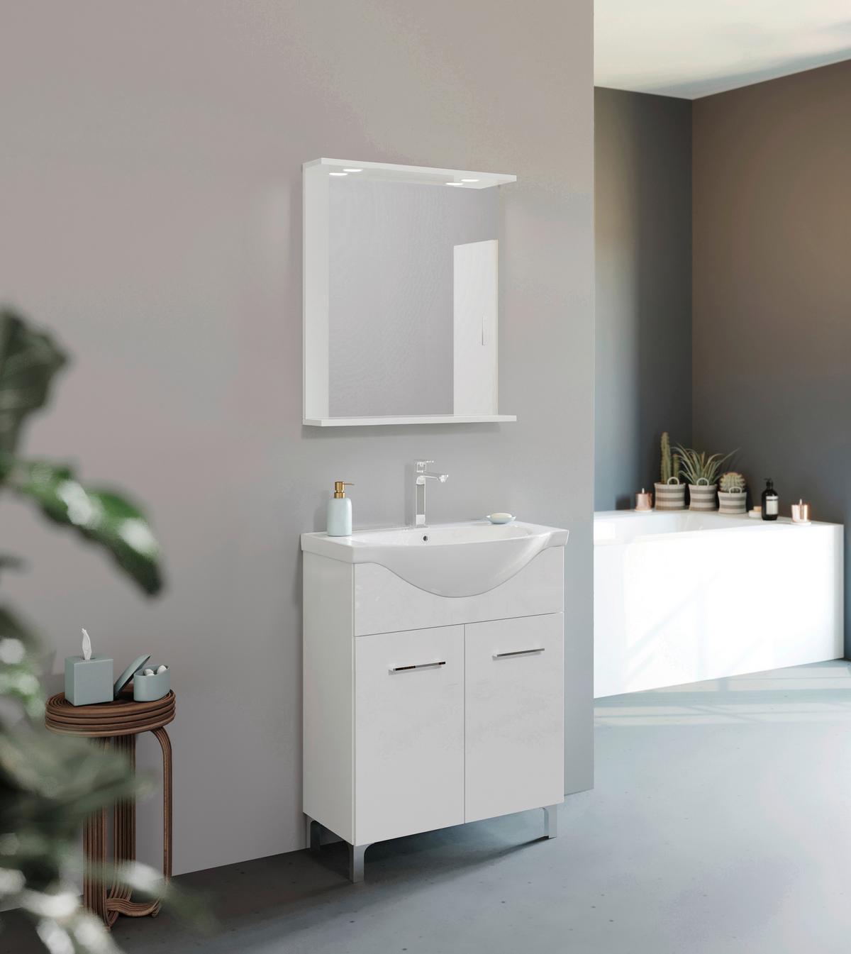 Fürdőszobablokk Betty - fehér, Konventionell, faalapú anyag/kerámia (67/158/45cm) - Best Price