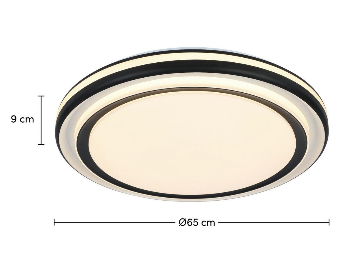 Led Mennyezeti Lámpa Huny - fekete/fehér, Modern, műanyag/fém (65/9cm) - Mömax