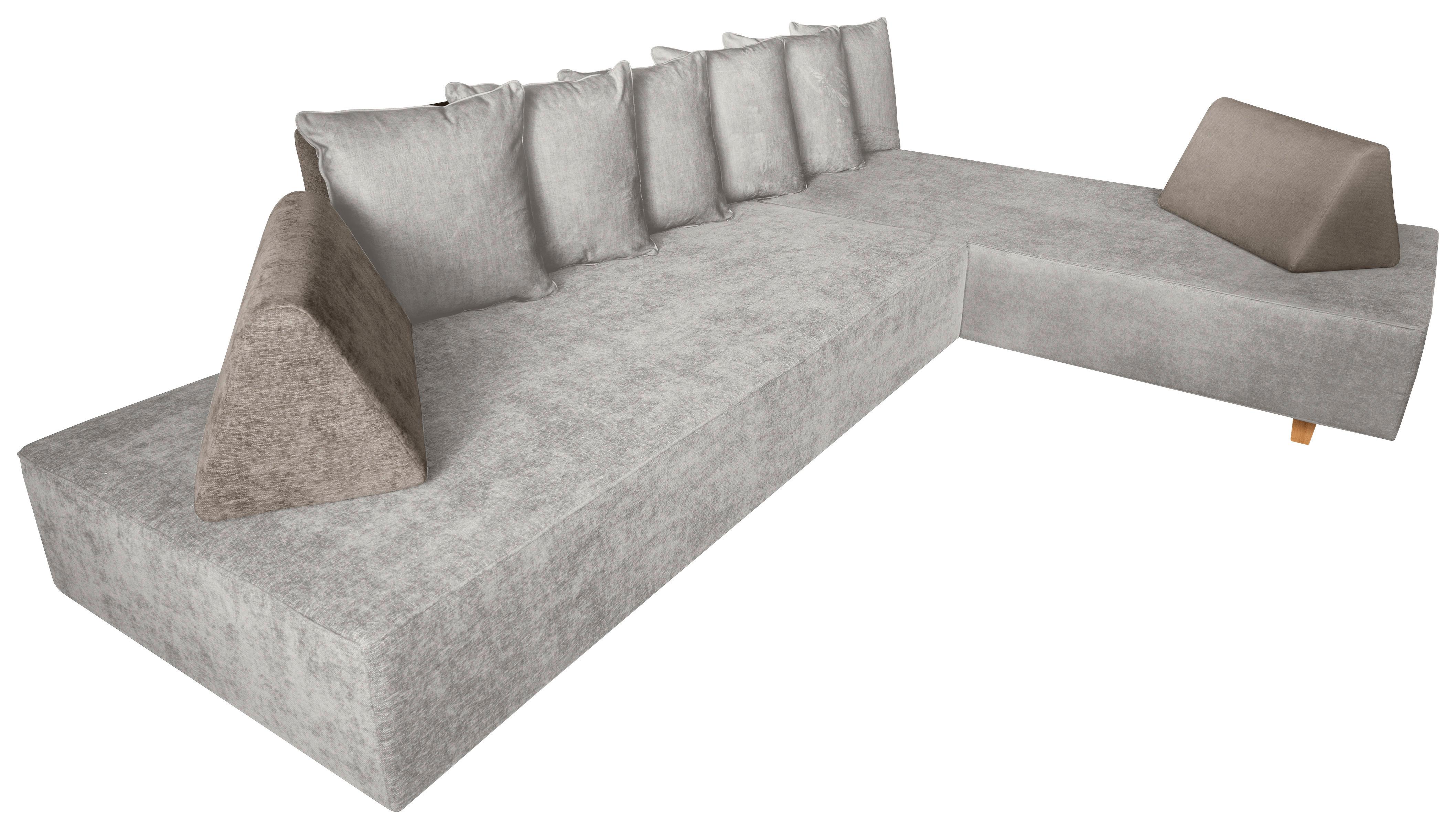 Boxspring Kanapéágy Bloom - krémszínű/barna, Modern, műanyag/faalapú anyag (292/79/215cm)