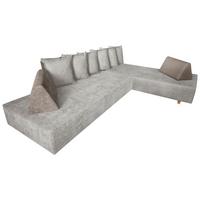 Boxspring Kanapéágy Bloom - krémszínű/barna, Modern, műanyag/faalapú anyag (292/79/215cm)