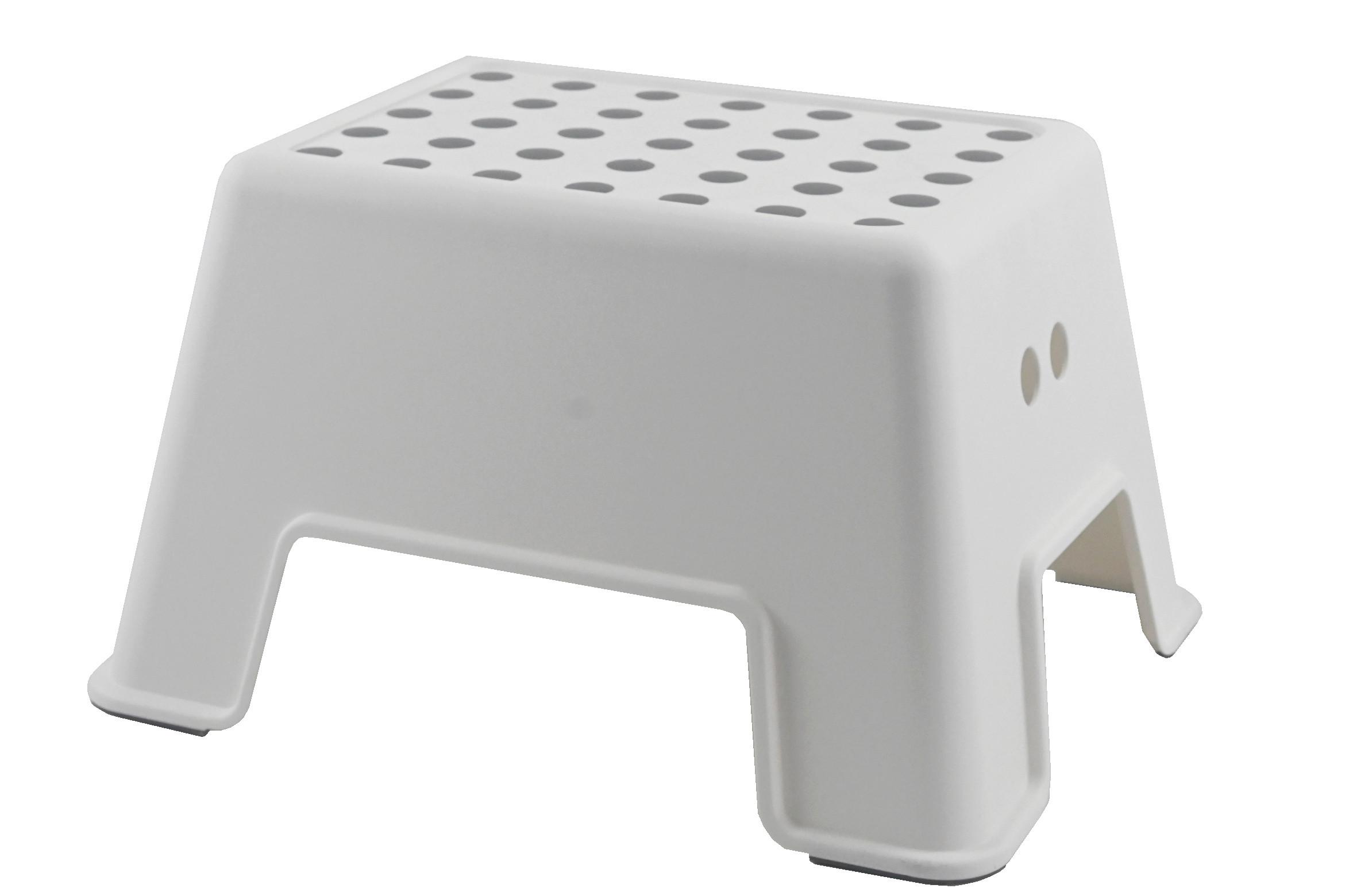 Tritthocker Babsi Grau/Weiss - Weiss/Grau, Konventionell, Kunststoff (43/34/24cm) - Mömax