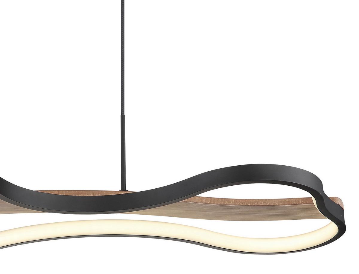 Viseča Led-svetilka Bezzy, S Sijalko - črna/temno rjava, Design, kovina/umetna masa (80,6/29/150cm) - Globo