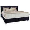 Boxspringbett Fog in Schwarz ca. 180x200cm - Silberfarben/Schwarz, LIFESTYLE, Kunststoff/Textil (180/200cm) - Premium Living