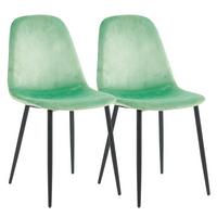 SET DE CHAISES FIOLO - noir/vert menthe, Design, textile/métal (41/84/44cm) - MID.YOU