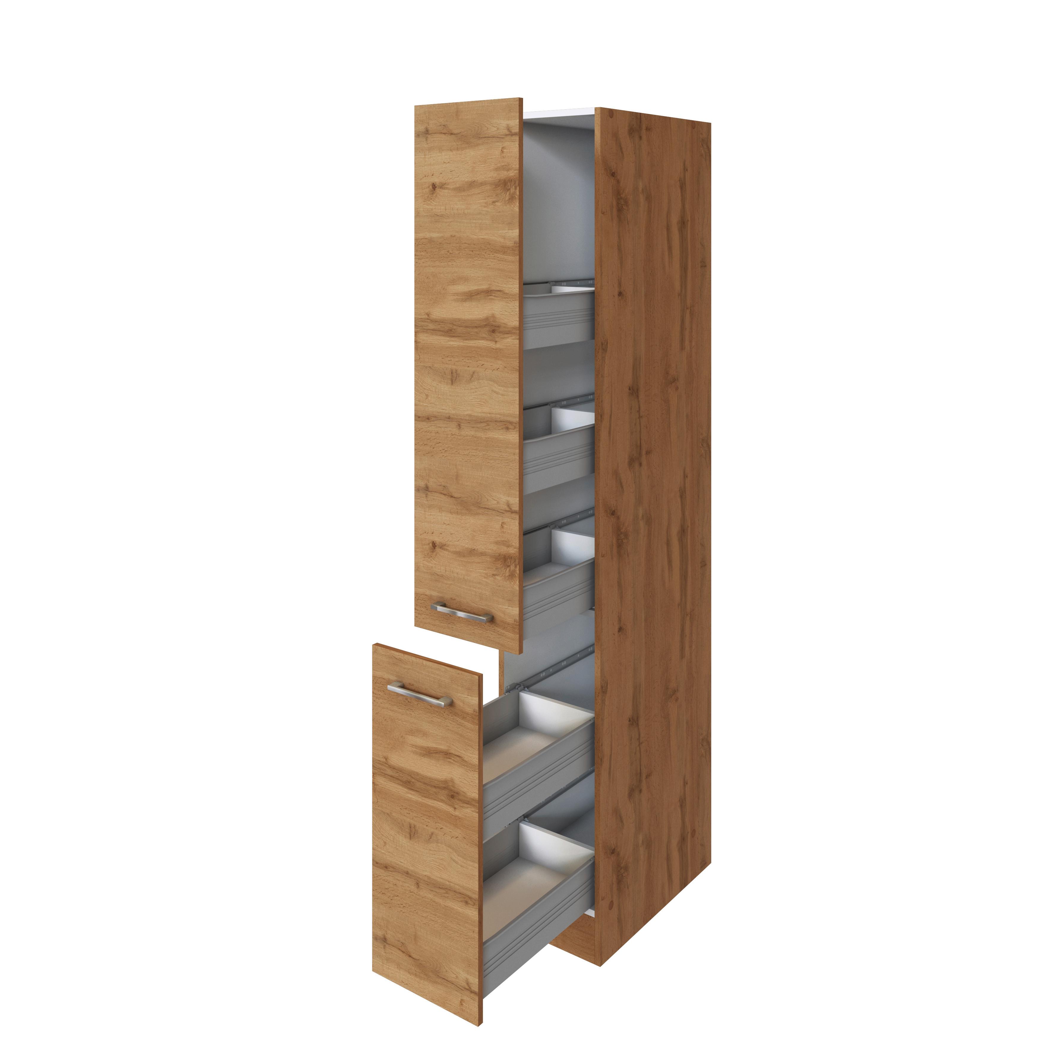 Held Apothekerschrank ca. 30 cm Eichefarben - Chromfarben/Eichefarben, MODERN, Holzwerkstoff/Metall (30/200/60cm) - Held