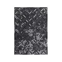 FLACHWEBETEPPICH SPARK 410 SCHWARZ / SILBER - Silberfarben/Schwarz, Basics, Leder (120/170cm) - Kayoom