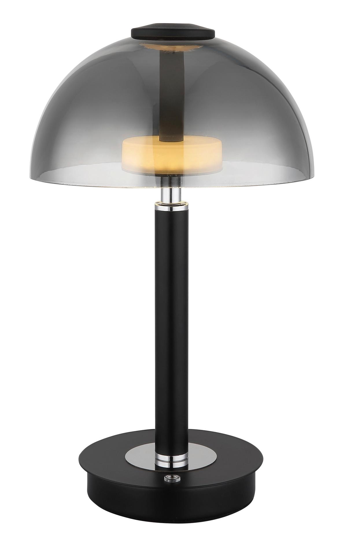 Led Stolna Svjetiljka Uldin - boje kroma/crna, Basics, staklo/metal (18/31,5cm) - Globo
