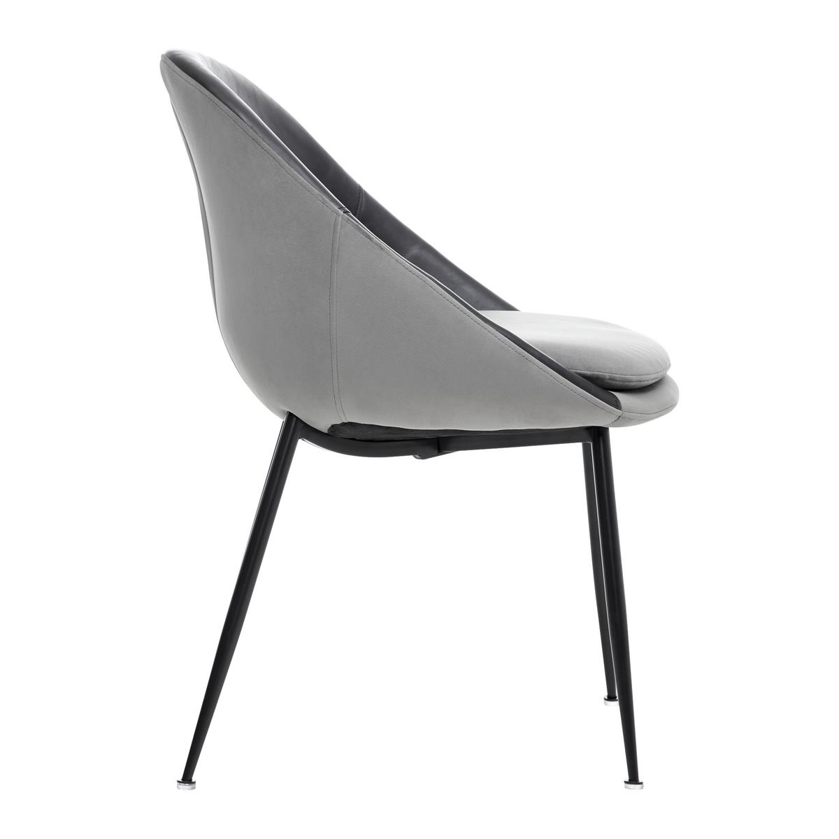 KRZESŁO Z PODŁOKIETNIKAMI ILARIA - czarny/szary, Modern, metal/drewno (55/83/60cm) - Bessagi Home