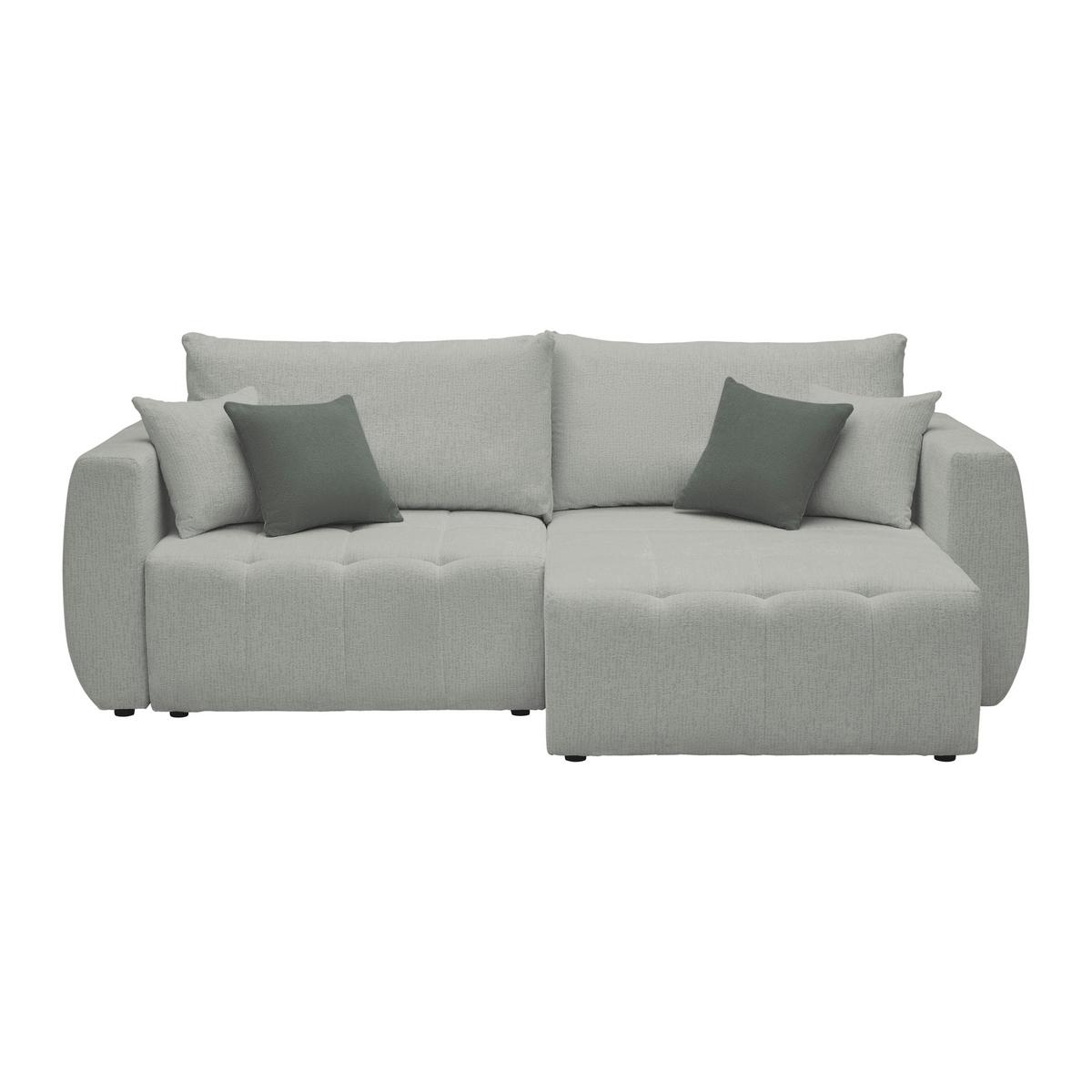 Schlafsofa Bologna Grau - Beige/Schwarz, Holz/Textil (245/74-90/104cm) - Mömax