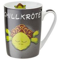 KAFFEEBECHER CHILLKRÖTE - Schwarz/Grün, Konventionell, Keramik (7,5/10cm)
