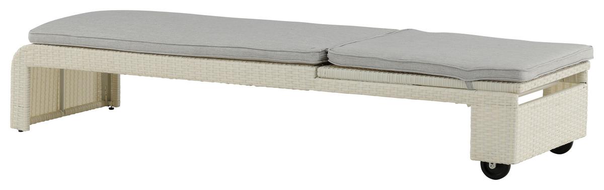 Sonnenliege London ca. 60x32x196 cm Weiß - Weiß, KONVENTIONELL, Kunststoff (60/32/196cm) - Gardenson
