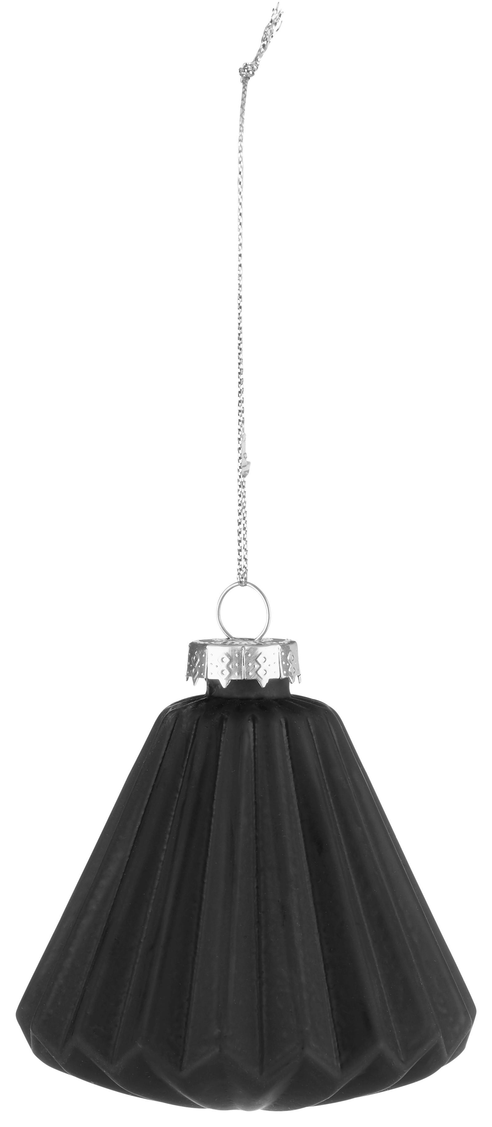 Karácsonyfadísz Lara - fekete, üveg (8cm) - Modern Living