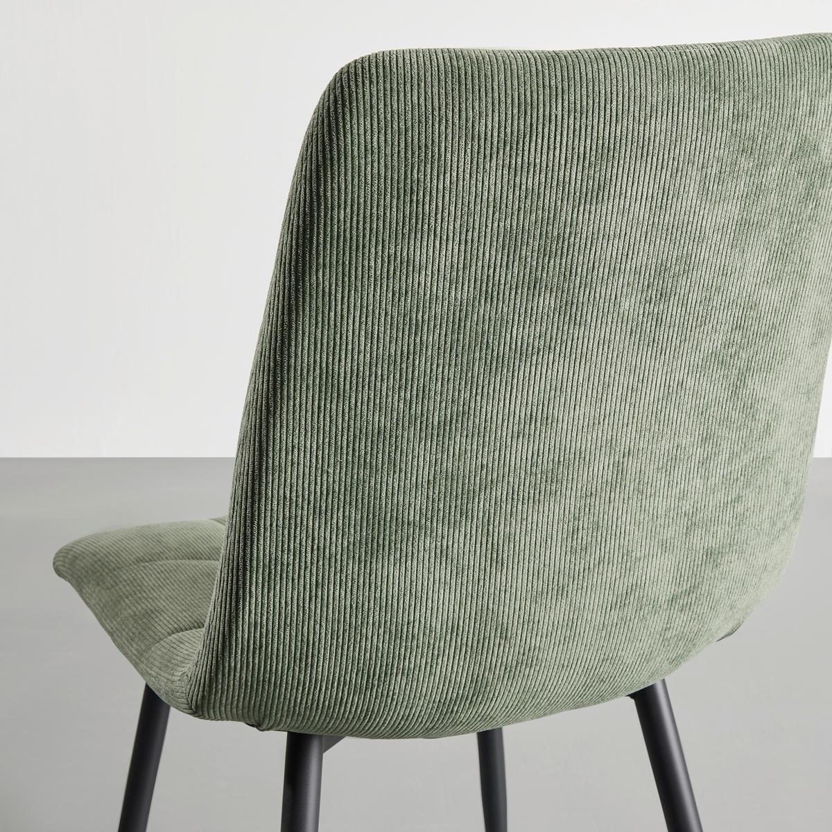 Stuhl Nino aus Kord in Grün - Schwarz/Grün, Modern, Holz/Textil (45/87/57cm) - Mömax
