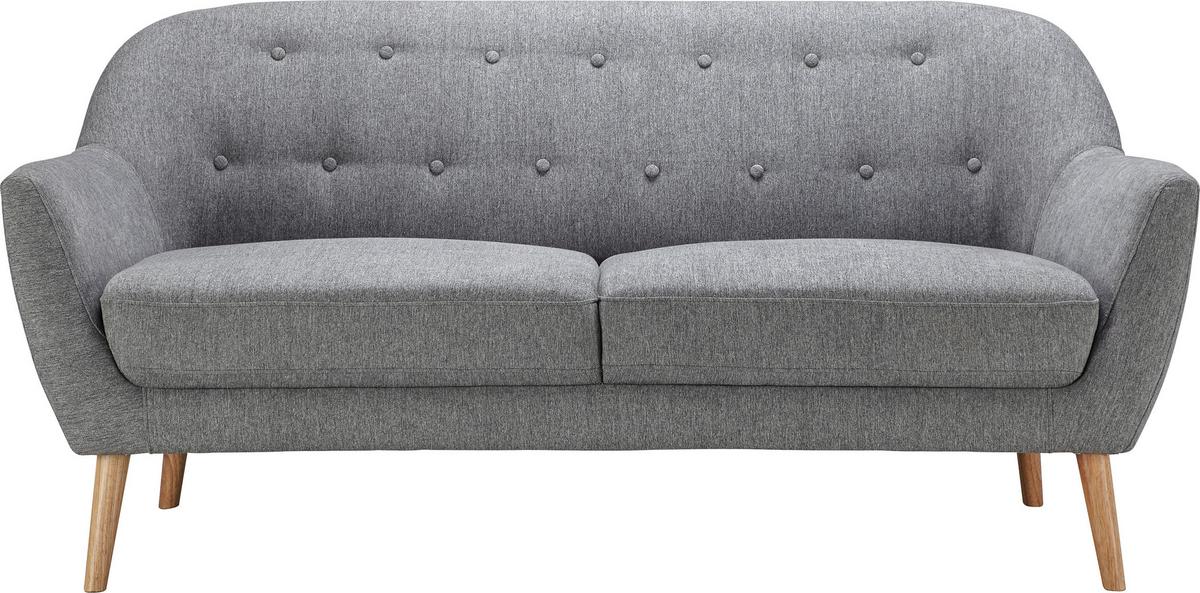 Sofa Anela ca. 168x79x84 cm Grau Webstoff - Naturfarben/Grau, MODERN, Holz/Textil (168/79/84cm) - Bessagi Home