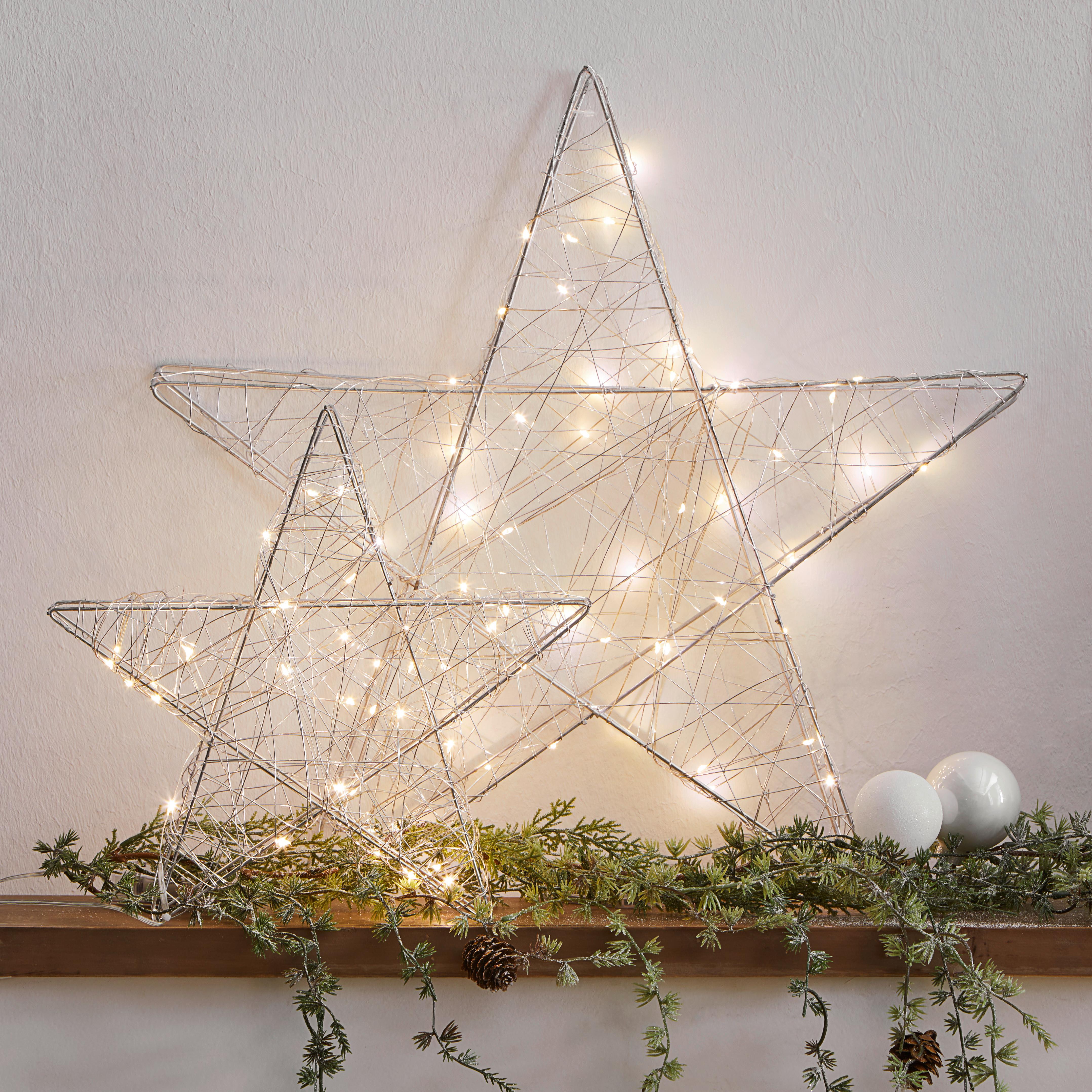 GWIAZDA DEKORACYJNA 8518505XX-49 - kolor srebrny, Modern, metal (30cm) - X-Mas
