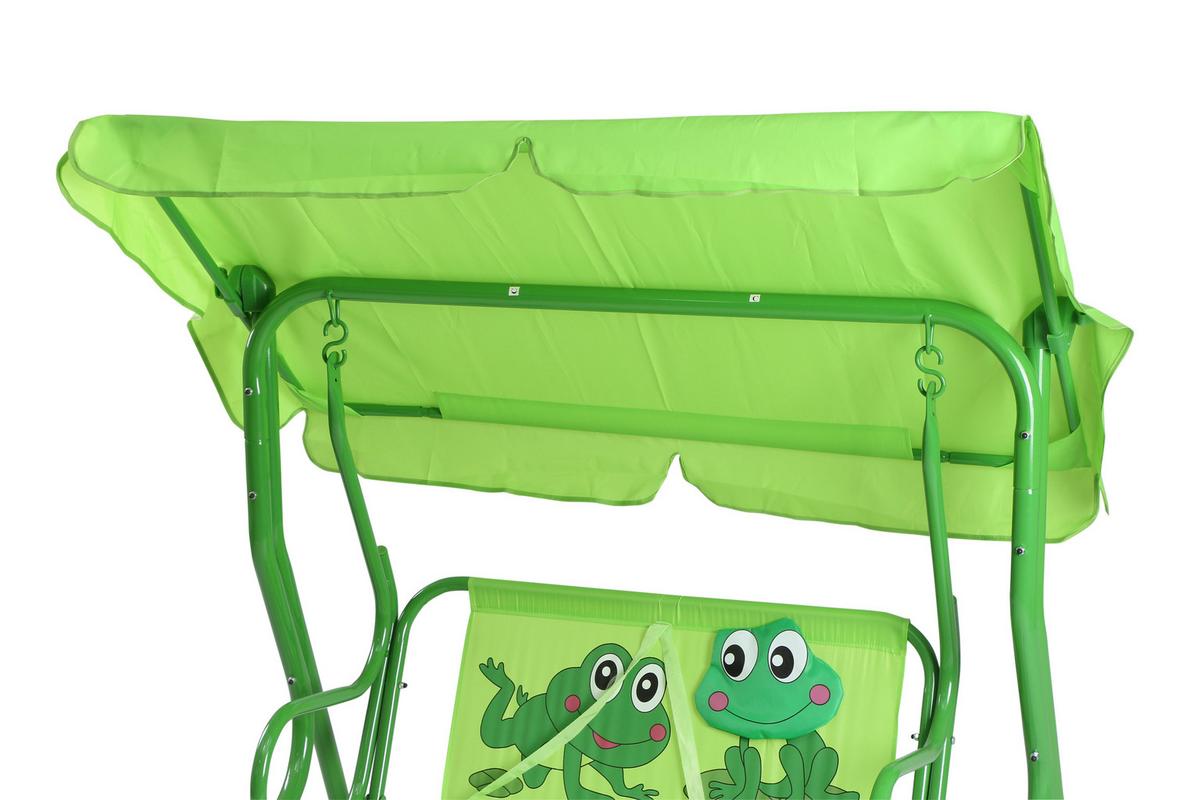 Kinder-Hollywoodschaukel Grün - Grün, MODERN, Textil/Metall (115/118/75cm) - Siena Garden