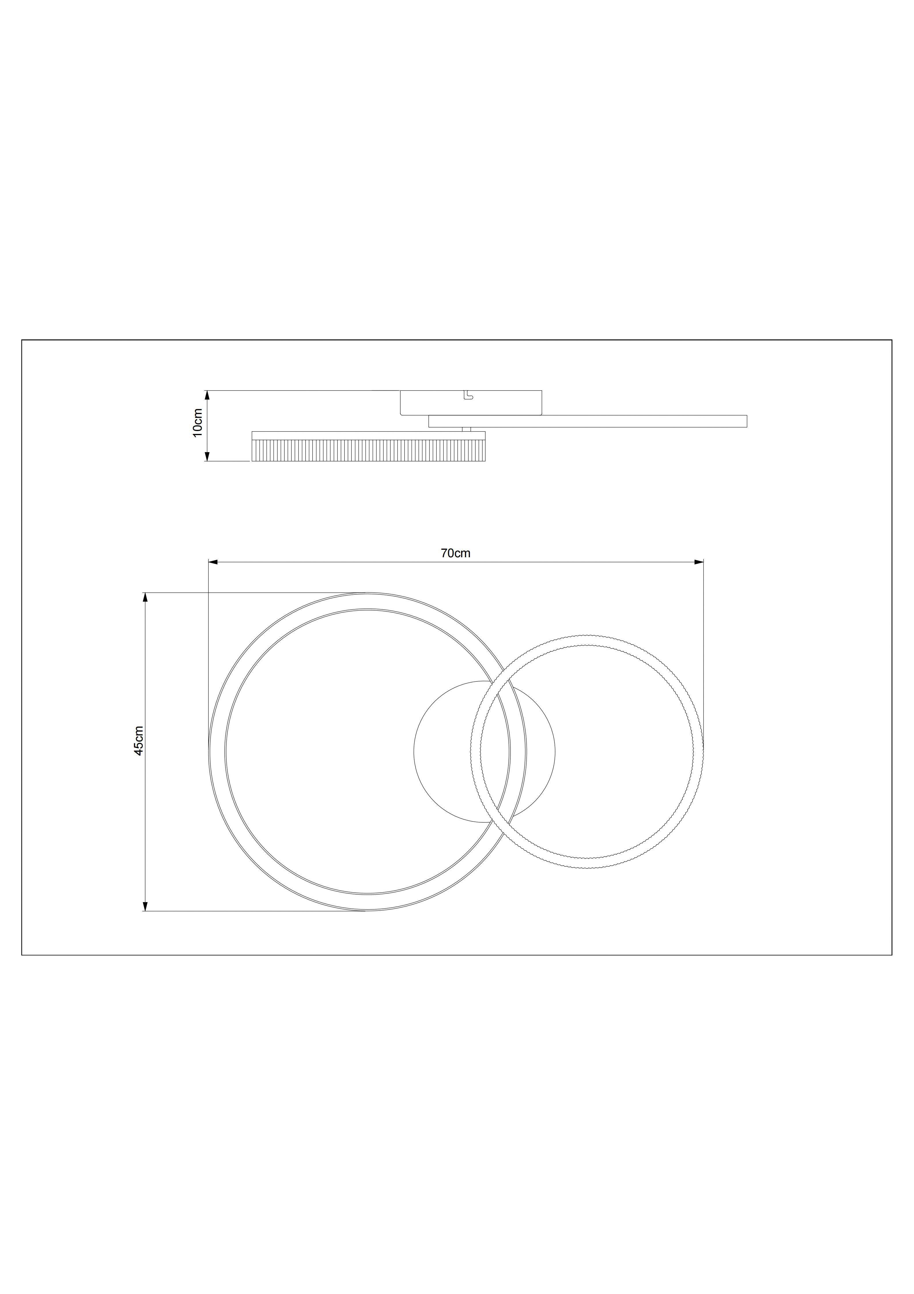 LED-TAKLAMPA RIO - champagne, Modern, metall/plast (70/45/10cm) - Mömax