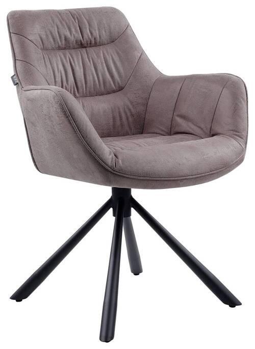 KRZESŁO Z PODŁOKIETNIKAMI HEIKO    -HOM IN- - czarny/taupe, Design, metal/tkanina (62/83,5/63cm) - Hom`in