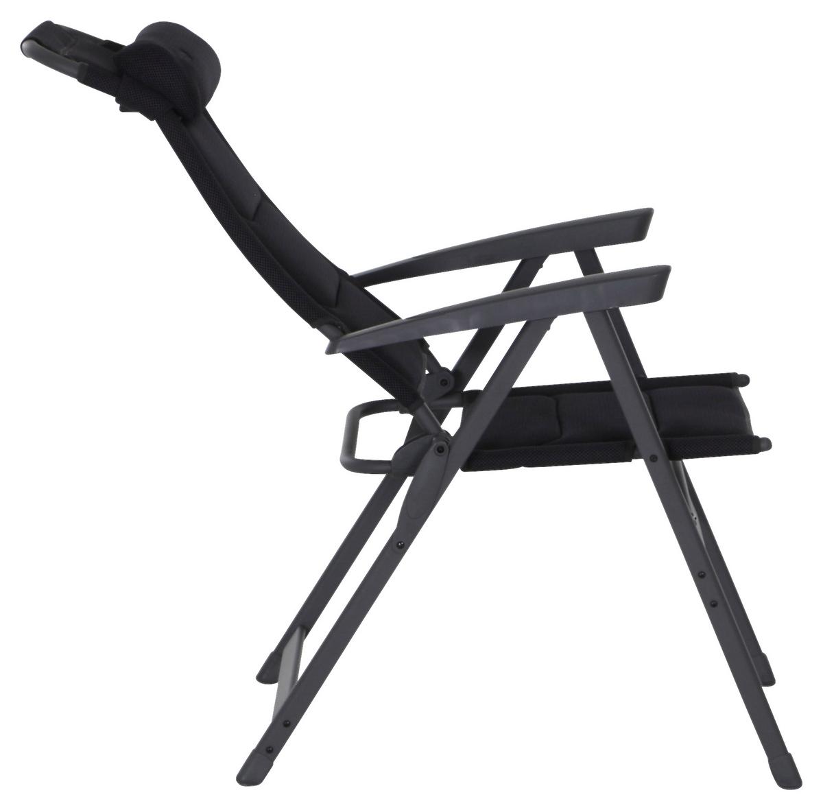Campingstuhl klappbar mit Armlehnen - Anthrazit, KONVENTIONELL, Textil/Metall (61/121/76cm) - Siena Garden