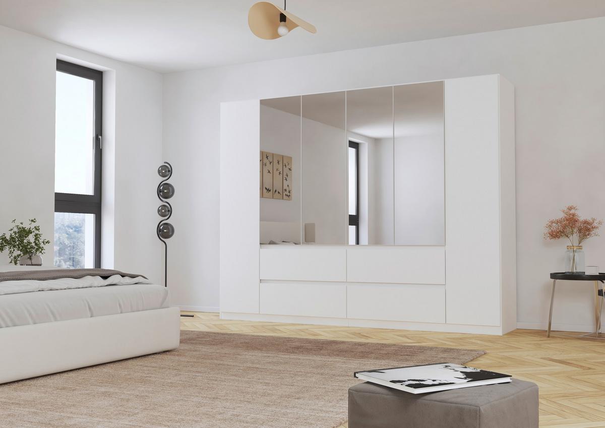 DULAP  USI ROTATIVE MAINZ - argintiu/alb, Basics, material pe bază de lemn (271/210/54cm) - Modern Living