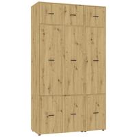 Kleiderschrank Kivo Eiche Artisan - Schwarz/Eiche Artisan, Basics, Holzwerkstoff/Kunststoff (135/239,40/52,1cm) - Based