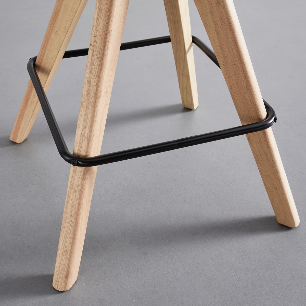 Barhocker Leonie Rosa Webstoff Drehbar Gepolstert - Eichefarben/Schwarz, MODERN, Holz/Textil (55/106/56cm) - Bessagi Home