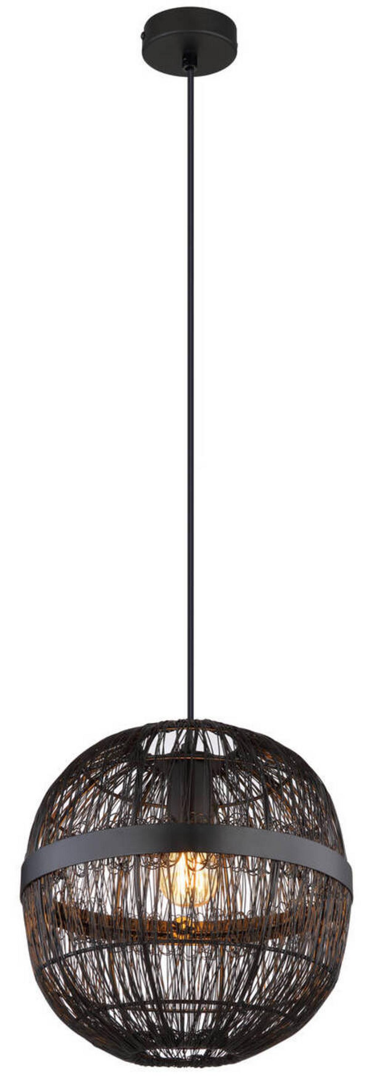 Viseća Svjetiljka Hermi Ii - crna, Basics, metal (30/120cm) - Globo