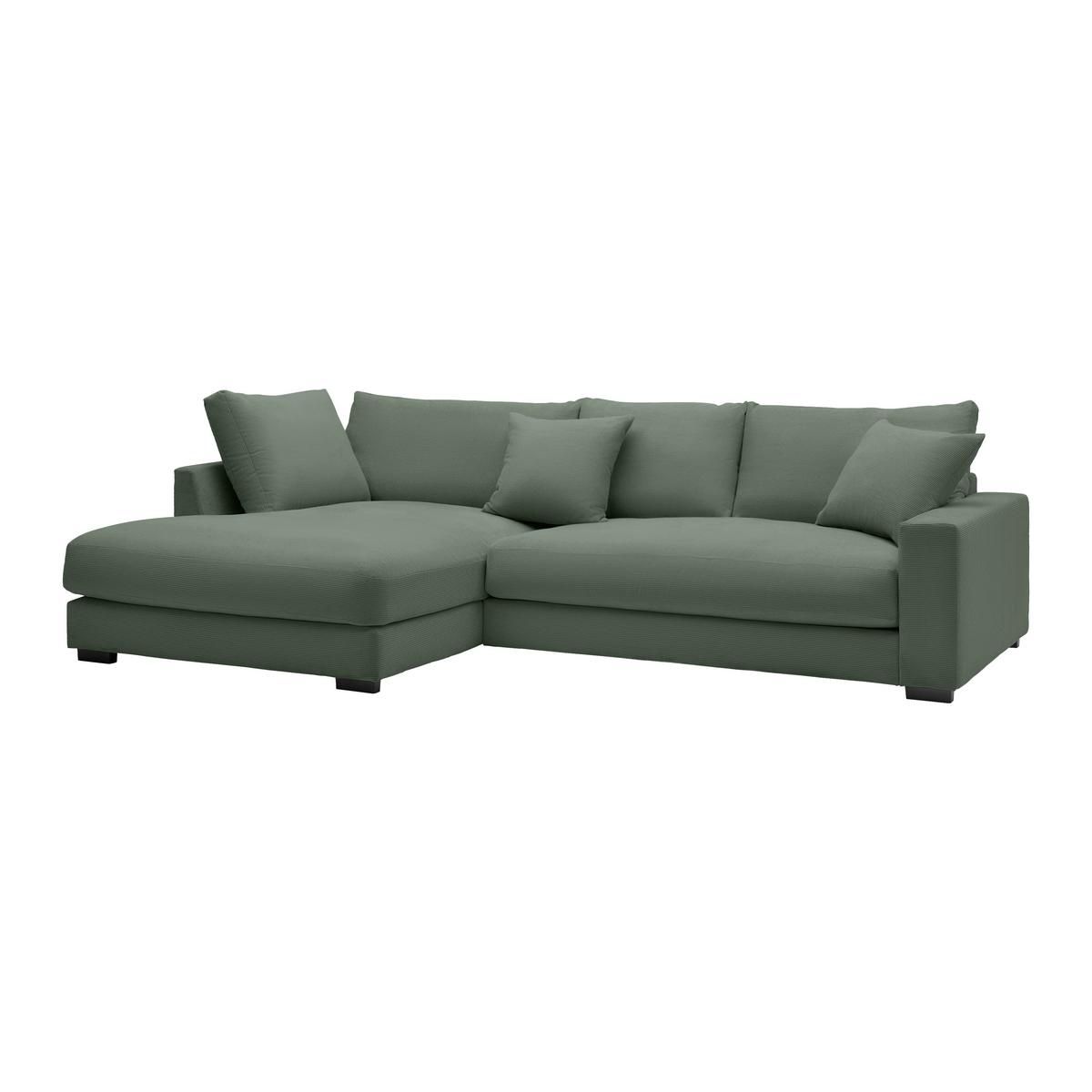 Ecksofa Pedro Hellgrün - Schwarz/Hellgrün, MODERN, Kunststoff/Textil (190/300cm) - Mömax