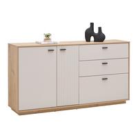 Sideboard Cremona Kaschmir/Eiche Artisan - Kaschmir/Schwarz, MODERN, Holzwerkstoff/Metall (160/88,5/38cm) - Premium Living